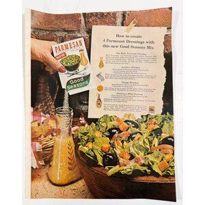 Vintage 1962 Parmesan Cheese Good Seasons Salad Dressing Advertisement Print Ad